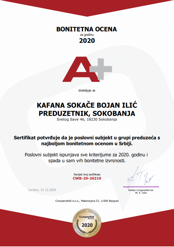 Bonitetna ocena - company wall 2020